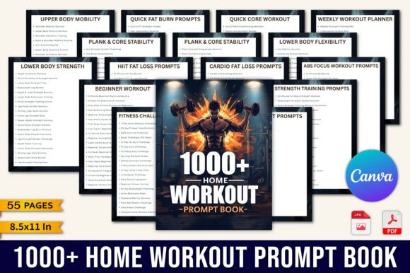 1000 Home Workout Prompt Book: A Smarter Way to Plan Your Fitness