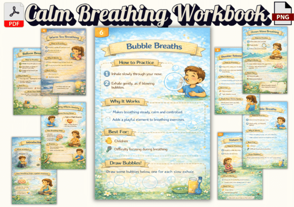 Calm Breathing Workbook for Kids